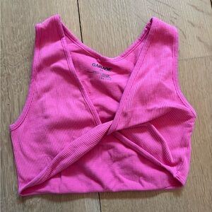 Garage Hot Pink Ribbed Crop Top